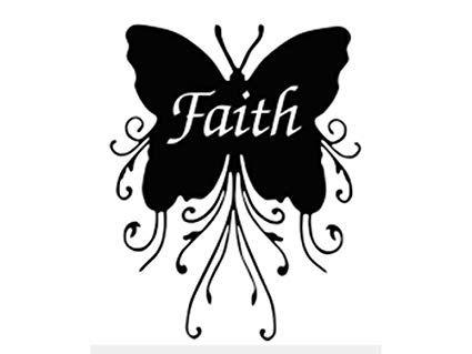 Black Butterfly Logo - BLACK FAITH BUTTERFLY LOGO WINDOW NEW STICKER: Automotive