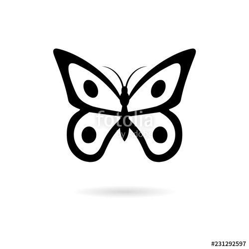 Black Butterfly Logo - Black Butterfly logo isolated on white background 