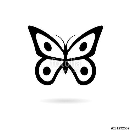 Black Butterfly Logo - Black Butterfly logo isolated on white background