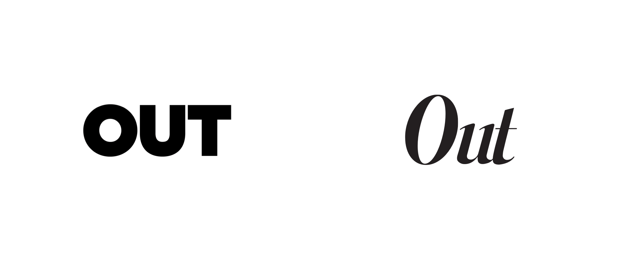 Out Magazine Logo - Brand New: New Logo for Out Magazine