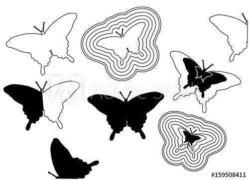 Black Butterfly Logo - Black outline butterfly. Different vector black butterflies