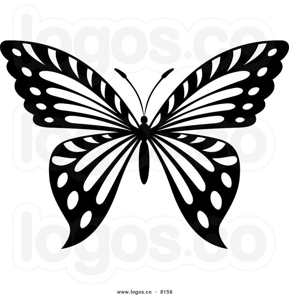 Black Butterfly Logo - Royalty Free Vector Of A Black And White Butterfly Logo By