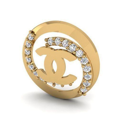 Rounded Diamond Shape Logo - Round Shaped Diamond Pendant with Chanel Logo 3D model 3D printable ...
