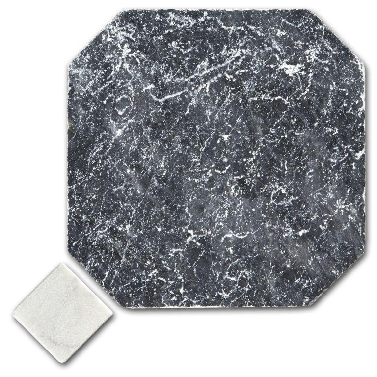 Black Octagon Logo - Bluestone Tumbled Marble Octagon Tiles