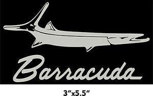 Plymouth Barracuda Logo - PLYMOUTH BARRACUDA sticker cuda other colors too Metallic Silver