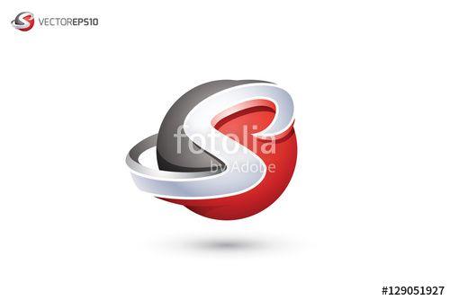 Red Sphere Logo - Abstract Letter S Logo - 3D Sphere Logo