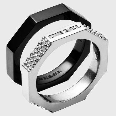 Black Octagon Logo - kaminorth shop: DIESEL diesel ring double ring logo carved seal ...