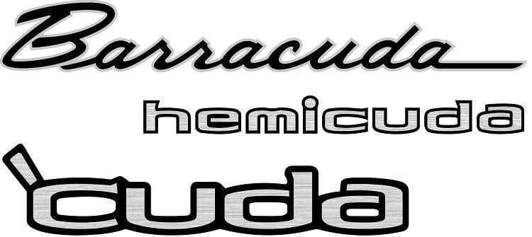 Plymouth Barracuda Logo - Custom Chrome Emblem Lettering Decals Barracuda Hemicuda 'Cuda
