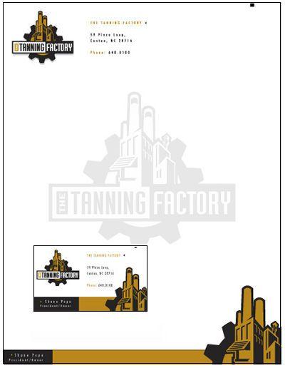 Generic Sample Logo - The Tannign Factory letterhead and business card. Basic, not overly