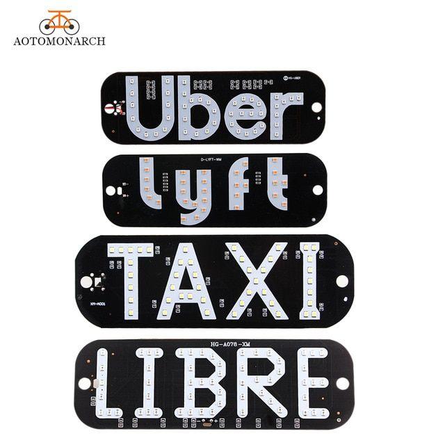 Current Uber Windshield Logo - 1pc LED Taxi Panel Uber Lyft Libre carlight Signal Light Windscreen ...