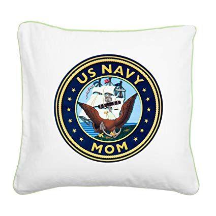 Lime Eagle Logo - Square Canvas Throw Pillow Key Lime US Navy Mom Bald