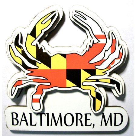 Baltimore Crab Logo - Baltimore Maryland Flag Crab Shaped Artwood Fridge Magnet