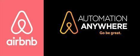 Automation Anywhere Logo - striking similarity between the new Airbnb logo and that