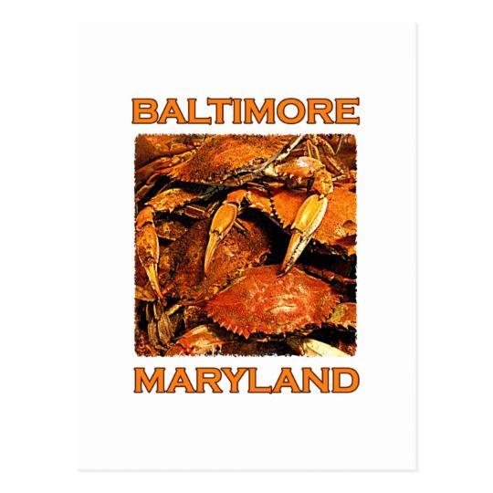 Baltimore Crab Logo - Baltimore Maryland Steamed Crabs Logo Postcard