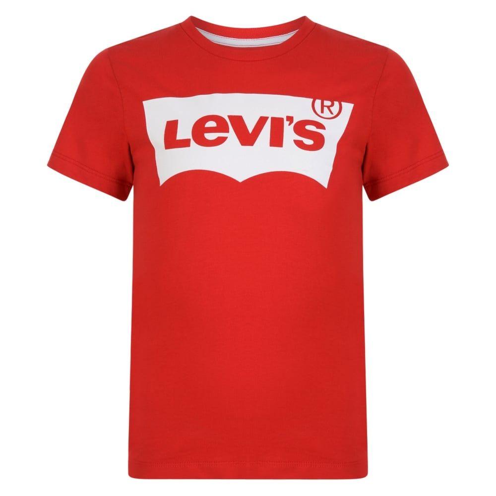 All Red and White Logo - Levi's Boys Red Regular Fit T-Shirt with White Logo Print - Levi's ...