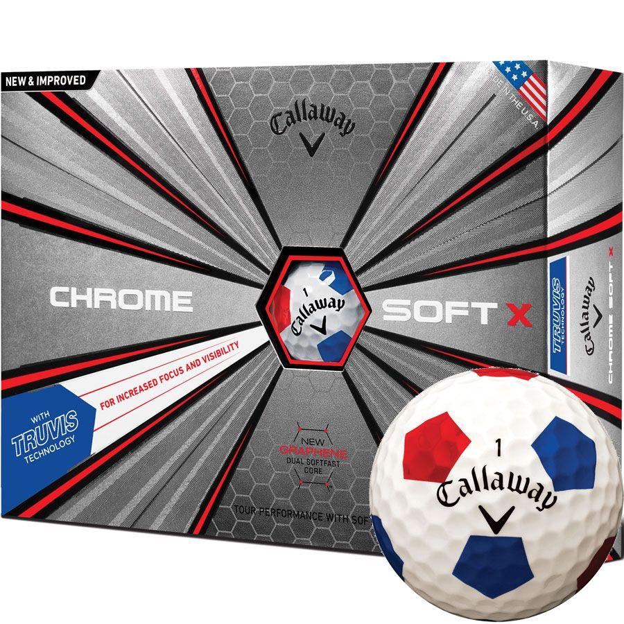 Red Ball White with X Logo - 2019 Callaway Chrome Soft X Truvis Golf Balls - Colour:White/Blue ...