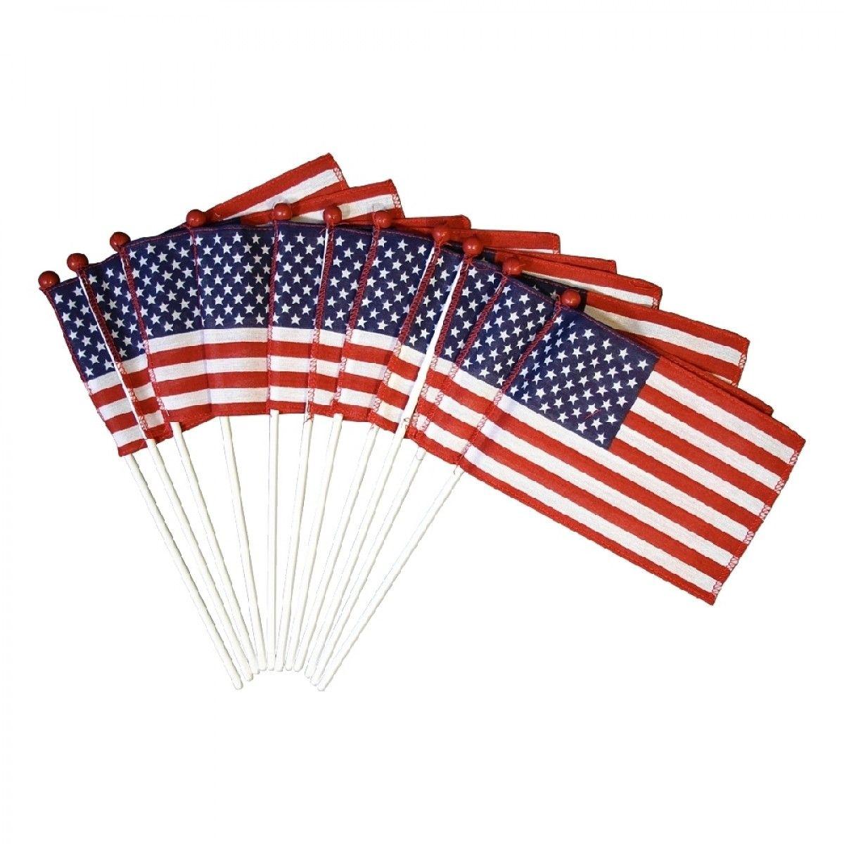 Red Ball White with X Logo - 12 Pack 4 in. X 6 in. Verona Brand U.S. Flag Mounted on a 3/16 in. X ...