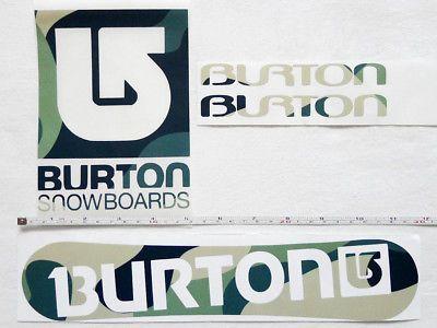 Camo Burton Logo - Decals and Stickers 159182: New 4 Pc Lot Burton Snowboard Logo Green ...