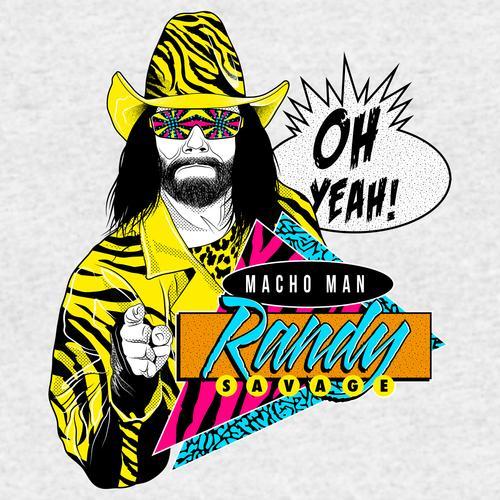 Randy Savage Logo - WWE Black Label Macho Man Randy Savage Official Men's T-shirt ...