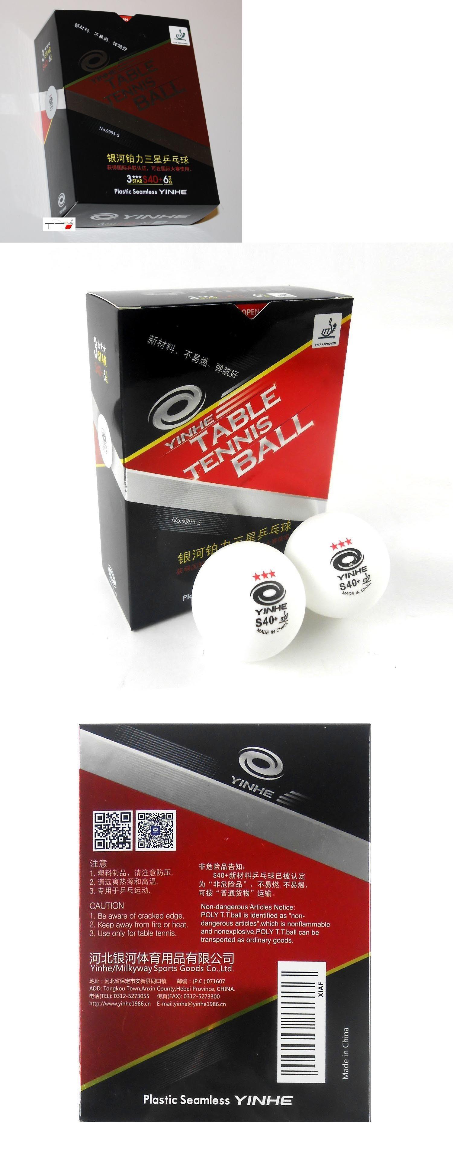 Red Ball White with X Logo - Balls 97073: 18 X Yinhe Red 3 Star SSupper Quality Poly Table