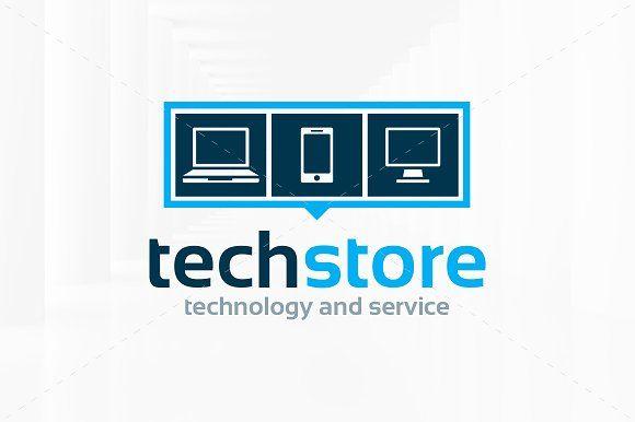 Blue Store Logo - Tech Store Logo Template ~ Logo Templates ~ Creative Market