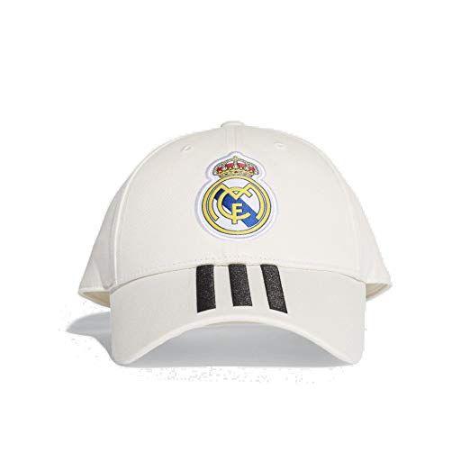 Adidas Real Madrid Logo - adidas Real Madrid 3 Stripes Cap (White) (OSFM): Clothing