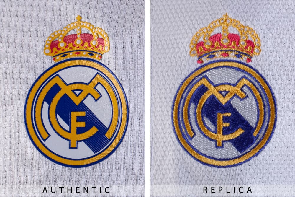 Adidas Real Madrid Logo - Authentic vs Replica