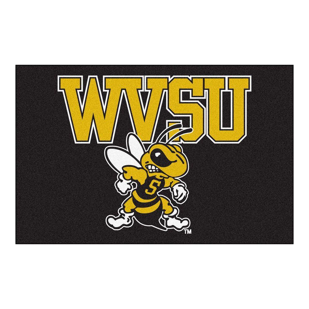 WV University Logo - FANMATS NCAA West Virginia State University WVSU Logo Black 2 ft. x