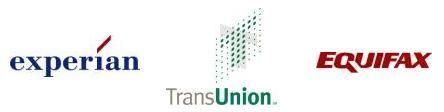 Experian TransUnion Equifax Logo - Landlord Credit Reports Background Checks