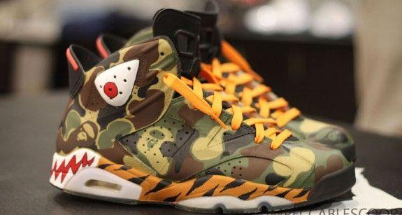 BAPE Jordan Logo - Air Jordan 6 'BAPE' Customs – Hooped Up