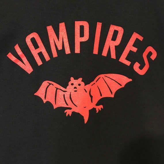 Vampires Logo - Men's Horror Rockabilly 1950's American Car Club Logo Red On Black ...