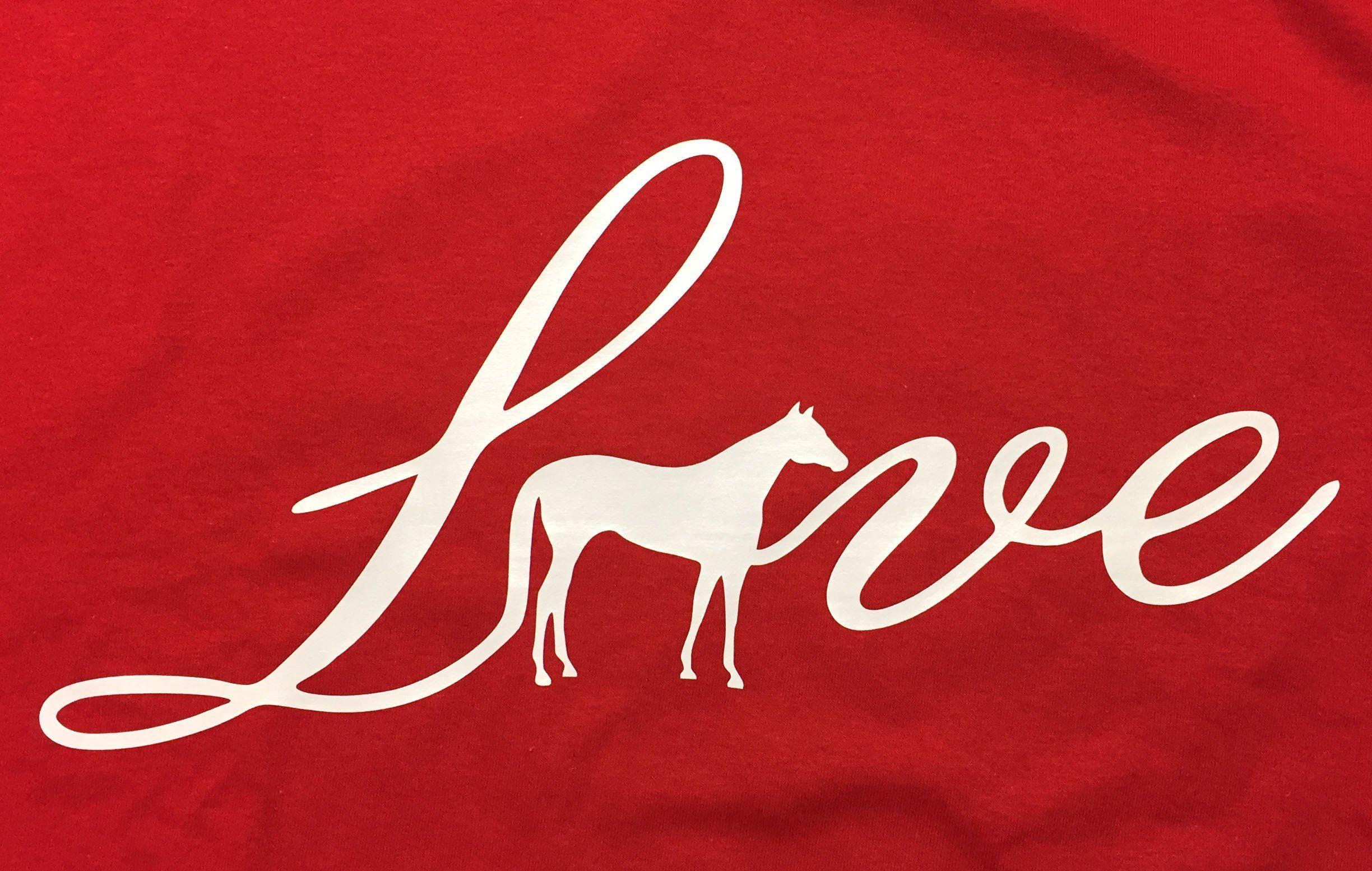 Red Cursive L Logo - CURSIVE L HORSE VE – AQH Store