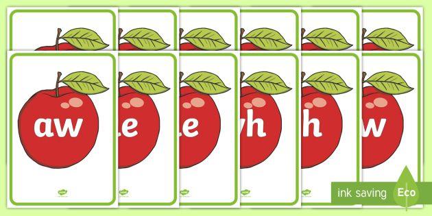 Red Cursive L Logo - Cursive Phase 5 Phonemes on Red Apples Display Posters