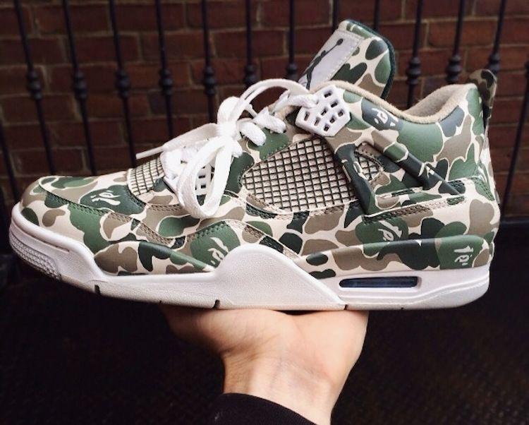 BAPE Jordan Logo - Check Out This 'Bape' Inspired Air Jordan 4 Custom by Ammoskunk ...