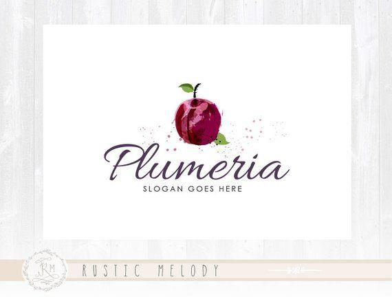 Plum Logo - Fruits Logo design Plum Logo Natural Logo Organic Food Logo | Etsy