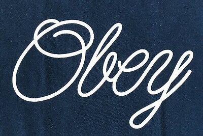 Blue Obey Logo - OBEY WHITW CURSIVE Logo Navy Blue T Shirt Mens Xlarge Euc Xl ...