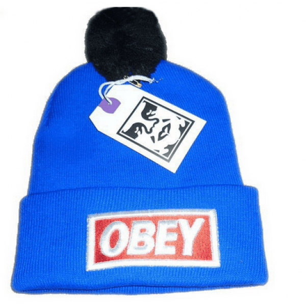 Blue Obey Logo - Obey Box Logo Beanie Pow (Blue)