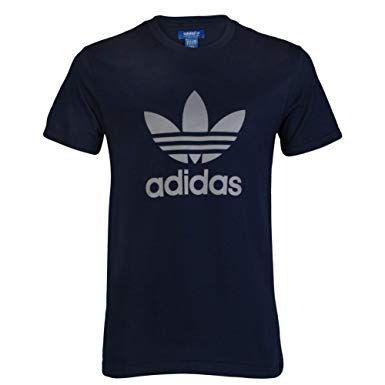 Navy and White Sports Logo - Mens Navy Blue White Adidas Originals Trefoil Logo Classic Branded