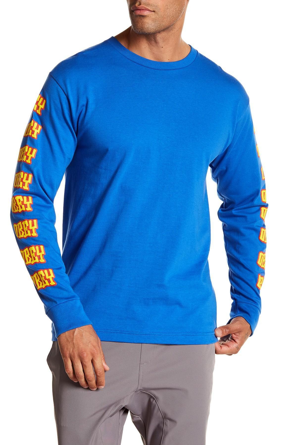 Blue Obey Logo - Obey Better Days Graphic Logo Sweater in Blue for Men