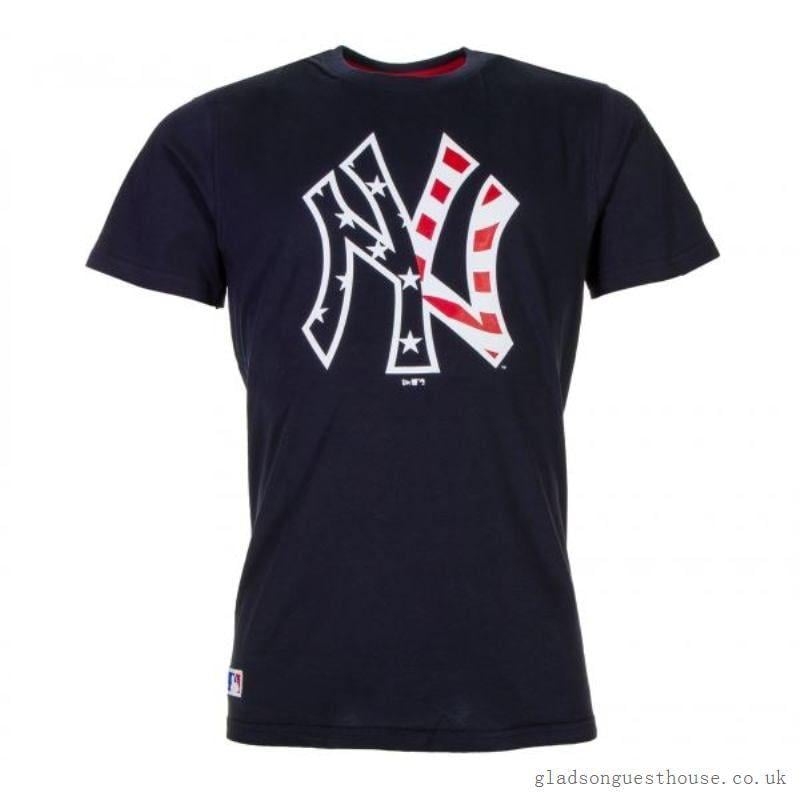 Navy and White Sports Logo - New Era Infill Logo Tee NY Yankees. Navy White Red. Sports Shirts