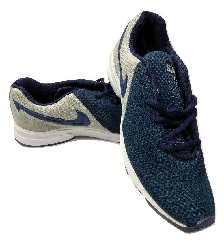 Navy and White Sports Logo - RetailWorld Navy Blue/White Sports Running Shoes with Branded Logo ...