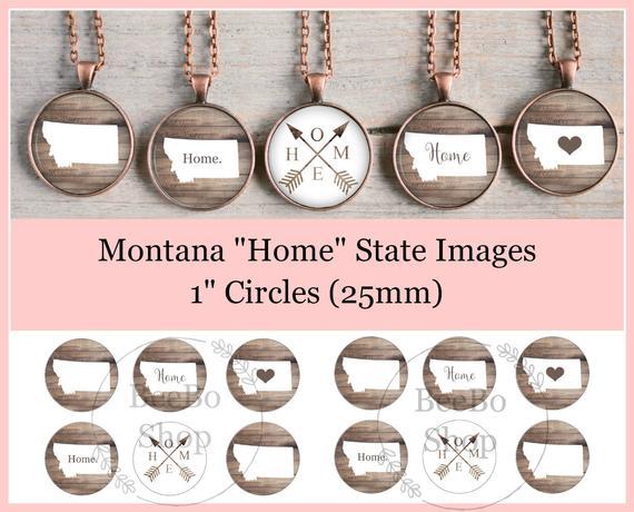 Circle Montana Logo - Montana State Bottle Cap Image / 1 inch Digital Image / 25 MM