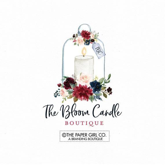 Candle Logo - candle logo floral logo event planner logo wedding logo | Etsy