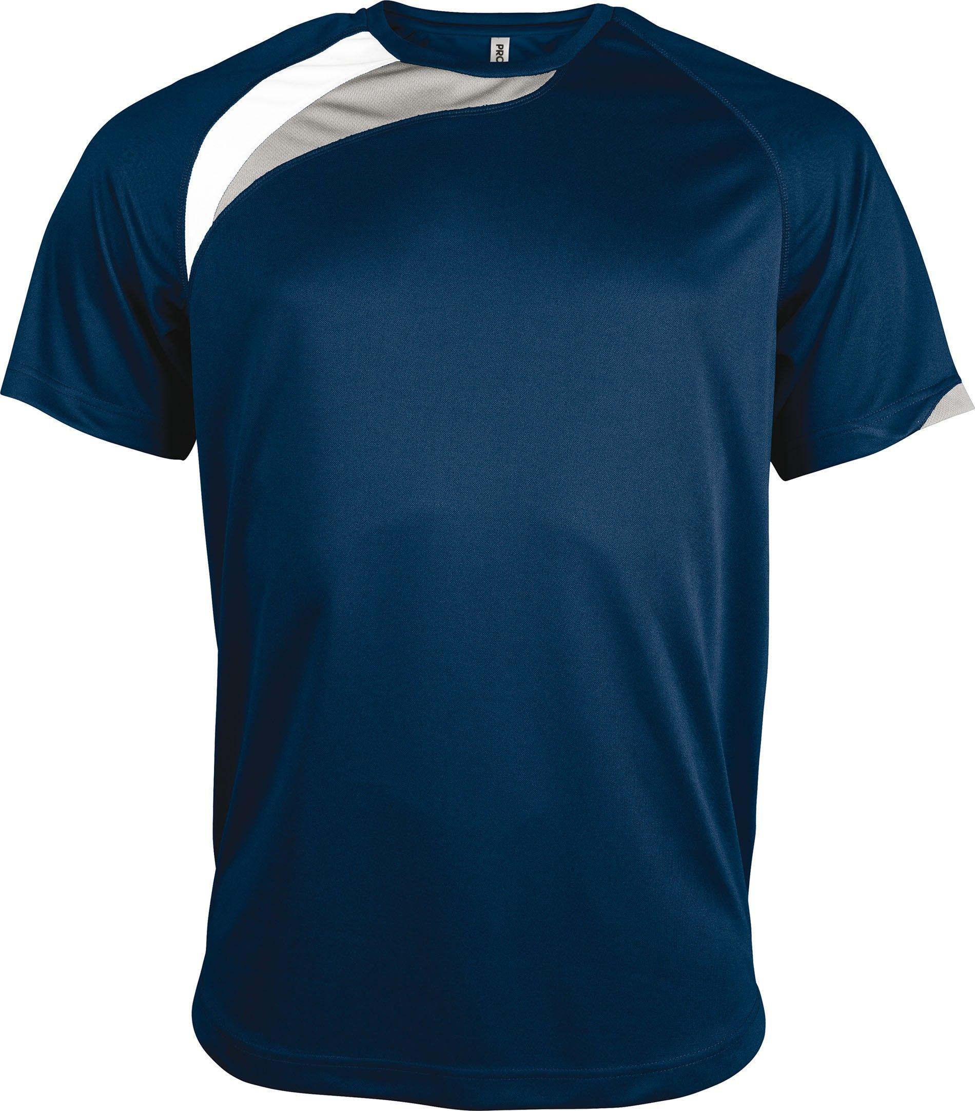 Navy and White Sports Logo - ProAct Shirt Sleeve Sports T Shirt, Sporty Navy White Storm