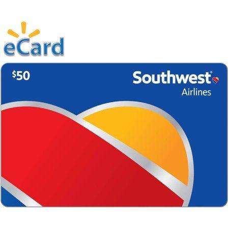 Blue Orange Red Airline Logo - Southwest Airlines $50 Card (Email Delivery)