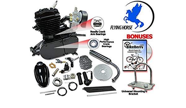 Flying Horse Motor Logo - 80cc Flying Horse Black Angle Fire Bicycle Engine Kits Stroke