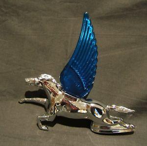 Flying Horse Motor Logo - FLYING HORSE WITH BLUE LIGHT UP WINGS CAR MASCOT