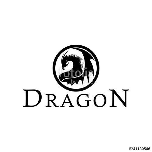 Dragon in Circle Logo - Dragon Circle logo design vector silhouette illustration