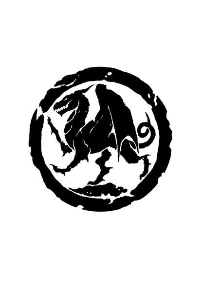Dragon in Circle Logo - Filler spot - dragon symbol - RPG Stock Art - Dean Spencer Art | Filler ...
