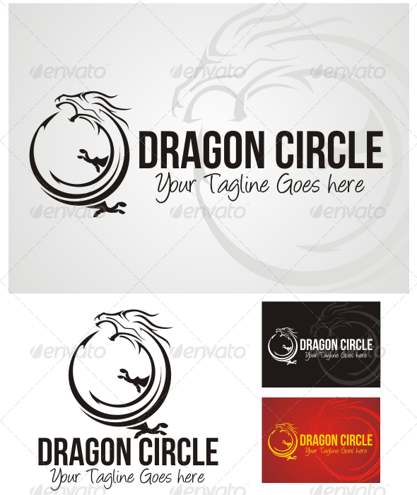 Dragon in Circle Logo - Circle Logo Design